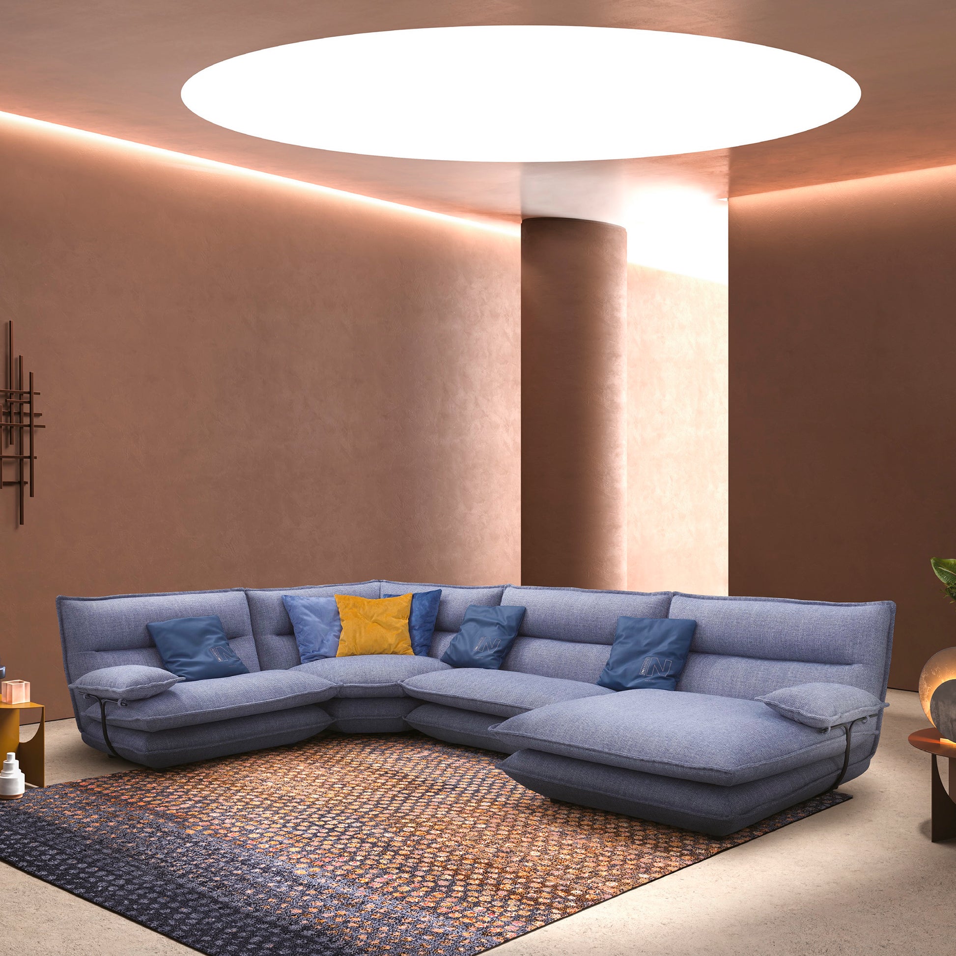 incanto alterego Alessio Stof fBlau Wohnlandschaft_1