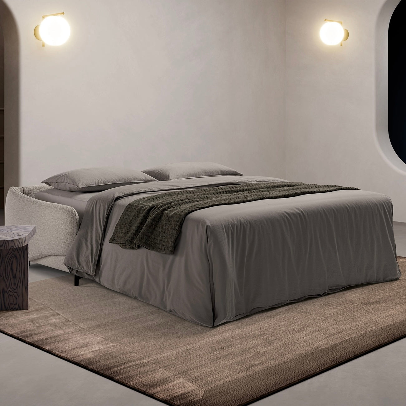 Schlafsofa_Tea_in_Stoff_beige_ausgeklappt_als_Bett